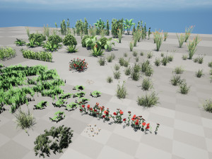 Rigged Low poly Plants collection 3D 模型