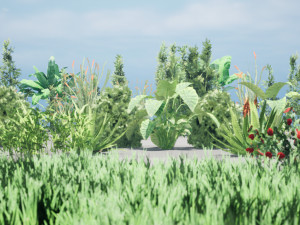 Rigged Low poly Plants collection 3D 模型