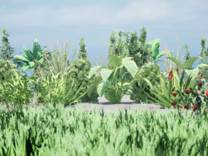 Rigged Low poly Plants collection 3D Model