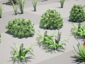 Rigged Low poly Plants collection 3D 模型