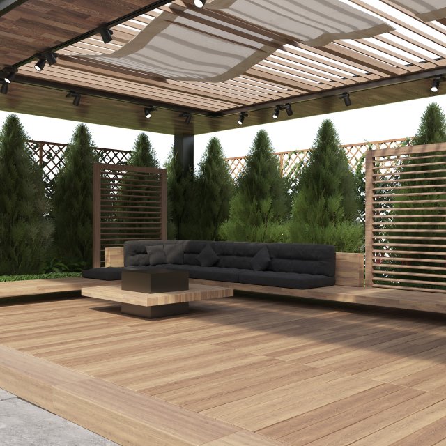 Roof Garden with suspended pool Modello 3D .c4d .max .obj .3ds .fbx .stl .blend 