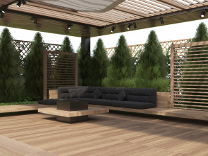 Roof Garden with suspended pool Model 3D