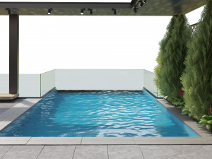 Roof Garden with suspended pool Modello 3D
