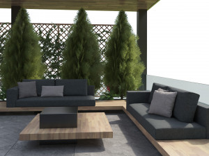Roof Garden with suspended pool Modello 3D