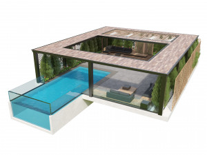 Roof Garden with suspended pool Modello 3D