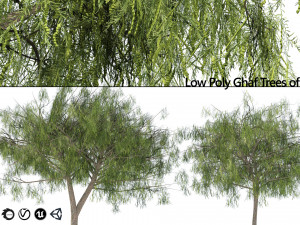 Low poly desert Ghaf trees of Emirates 3D मॉडल