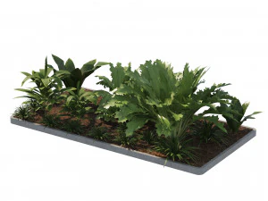 Low poly Tropical Plant grouping 3D Model