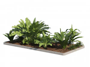 Low poly Tropical Plant grouping 3D Model