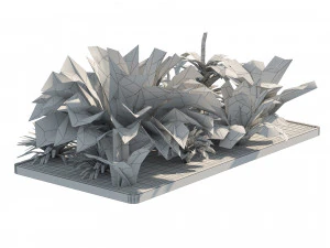 Low poly Tropical Plant grouping 3D Model