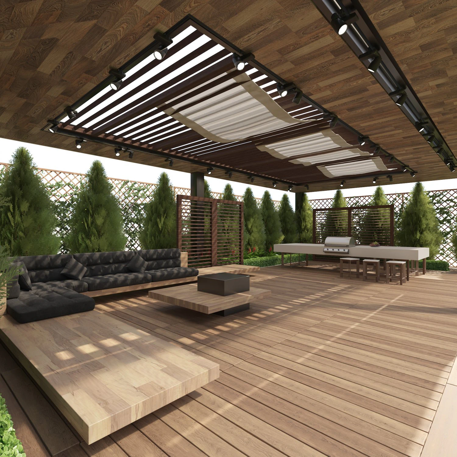 Barbecuing pergola 3D Model .c4d .max .obj .3ds .fbx .stl .blend 