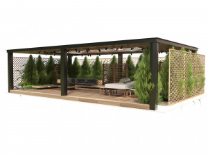 Barbecuing pergola 3D Model