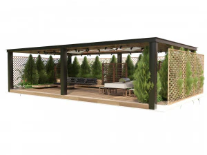 Barbecuing pergola 3D Model