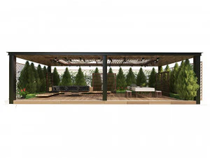 Barbecuing pergola 3D Model