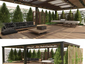 Barbecuing pergola 3D Model