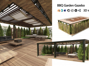 Barbecuing pergola 3D Model