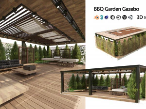 Barbecuing pergola 3D Model