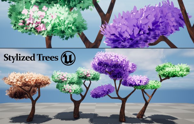 Low poly stylized trees 3Dモデル .c4d .max .obj .3ds .fbx .stl .blend 