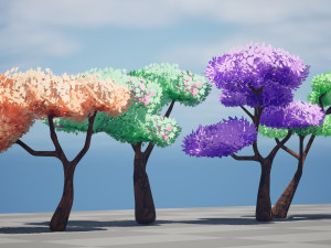 Low poly stylized trees 3Dモデル