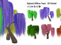 Anime Willow Tree with 6 Colors Modello 3D