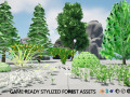 17 Stylized Game Ready Forest Assets Modello 3D