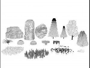 17 Stylized Game Ready Forest Assets 3D Model