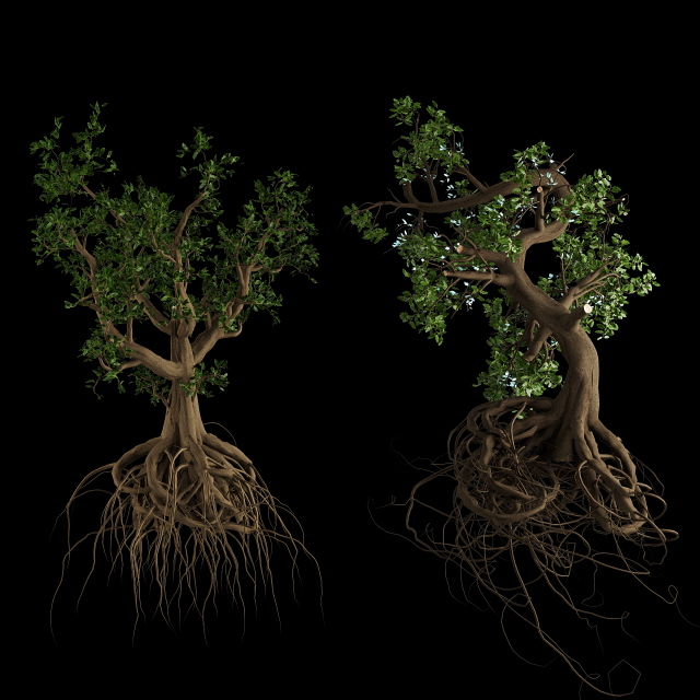 Spooky Witch trees Modelo 3D .c4d .max .obj .3ds .fbx .stl .blend 
