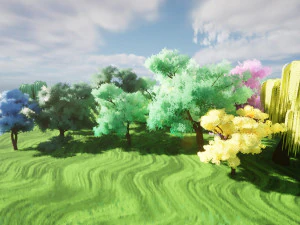 Stylized Peaceful Colorful forest 3D Model