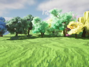 Stylized Peaceful Colorful forest 3D Model