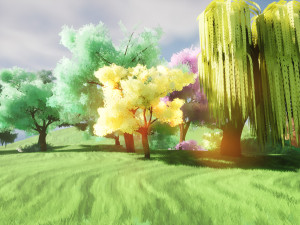 Stylized Peaceful Colorful forest 3D Model
