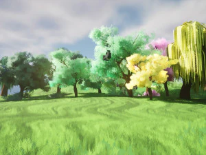 Stylized Peaceful Colorful forest 3D Model
