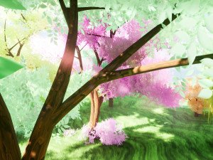 Stylized Peaceful Colorful forest 3D Model