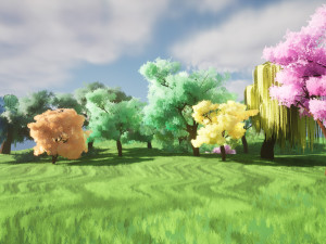 Stylized Peaceful Colorful forest 3D Model