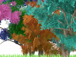 Stylized Peaceful Colorful forest 3D Model