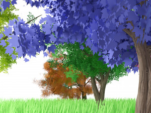 Stylized Peaceful Colorful forest 3D Model
