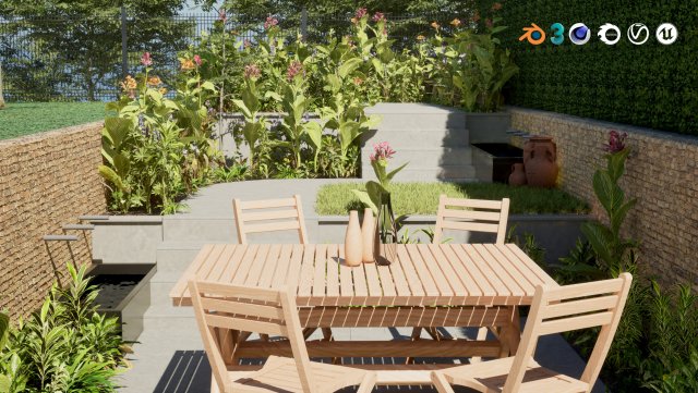 Versatile Landscape Garden 3D Model .c4d .max .obj .3ds .fbx .stl .blend 