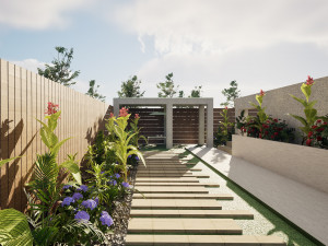 Linear Backyard Garden 3Dモデル