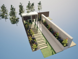 Linear Backyard Garden 3D 모델