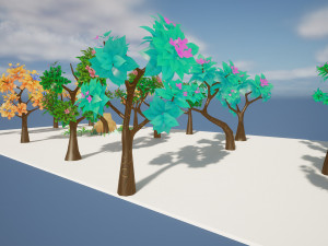 Stylized Trees and Foliage Pack 3D Model