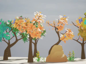 Stylized Trees and Foliage Pack 3D Model