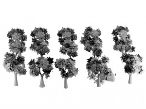 Stylized Trees and Foliage Pack 3D Model
