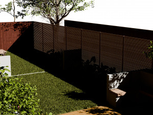 Garden Oasis with Green Road Surround Modelo 3D