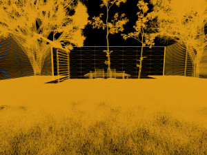 Garden Oasis with Green Road Surround Modelo 3D