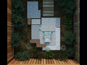 Courtyard patio landscape 3D Модель