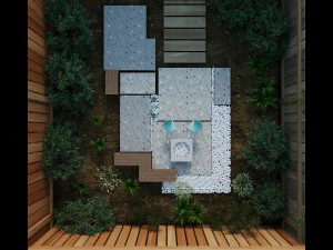 Courtyard patio landscape 3D Model