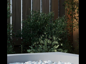 Courtyard patio landscape 3D Model