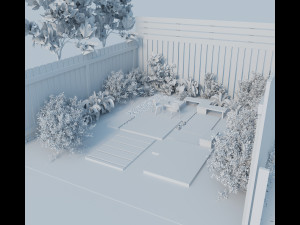 Courtyard patio landscape 3D Модель
