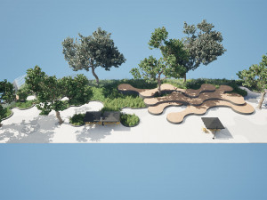 Realistic Park 3D Scene 3D मॉडल