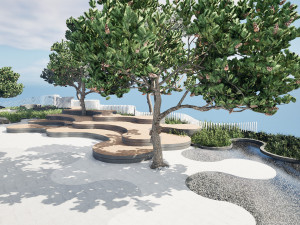 Realistic Park 3D Scene 3D मॉडल