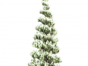 Green and Snow Coated Pine Trees Model 3D