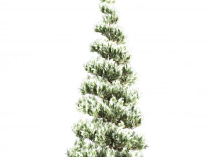 Green and Snow Coated Pine Trees 3D Model